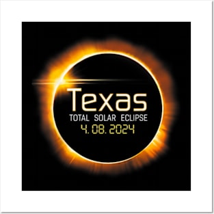 2024 Solar Eclipse Texas USA Posters and Art